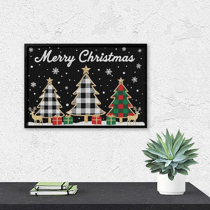 AIVKIEJK Diamond Painting Kits for Adults - Merry Christmas Tree Holiday Painting DIY 5D Full Drill Diamond Dots Paintings with Diamonds Gem Art and Crafts Home Decor 8"x12"
