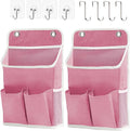 Hanging Basket for Organizing, Wall Organizer with Pockets and Over The Door Organizer，Can for Home, Closet, Office and Camper (2 Pink)