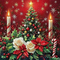 Christmas Tree Candle Flower Diamond Painting Kits for Adults,5D Diamond Art Kits for Adults Beginners,DIY Full Round Drill Diamond Dot Painting Gem Art Kits for Adult,Home Wall Decor 13.8x13.8 Inch