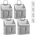 Kanrichu 4pcs Wall Hanging Storage Bag, Wall Hanging Baskets for Organizing as Over the Door Organizer, Wall File Organizer, Rv Storage and Organization. For Bedroom, Office, Camper (Gray-Upgraded)