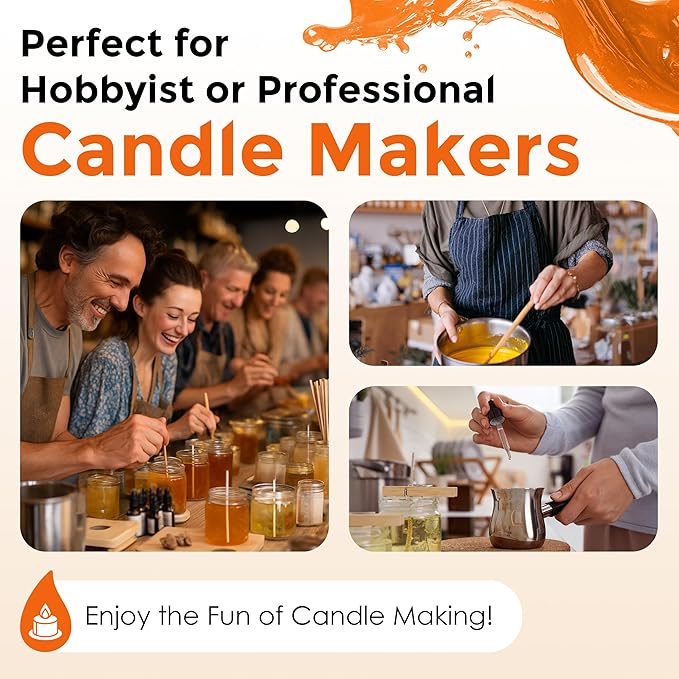 Orange Liquid Candle Dye (.5 oz) - Made in the USA - Safe and Easy to Use - Pure and Simple Ingredients - Candle Making Supplies for Soy, Paraffin, Palm or Gel Wax - 10 Vibrant Colors to Choose from