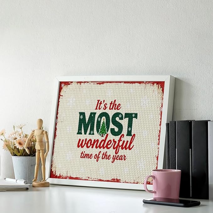 Diamond Painting Kits for Adults - Quote & Christmas Tree Humorous Most Wonderful Time of The Year Painting DIY 5D Full Drill Diamond Dots Paintings with Diamonds Gem Art And Crafts Home Decor 16"x20"
