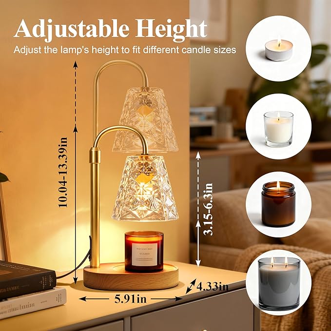 Candle Warmer Lamp with Timer, Birthday Gifts for Women Mom, House Warming Gifts New Home, Wax Melt Warmer for Scented Jar