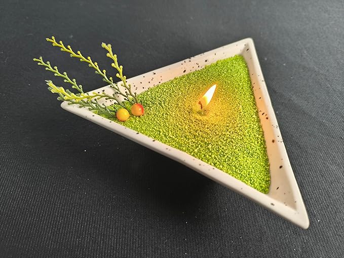 DRMAISON Pearled Candle Wax Sand DIY Kit - 17.6 oz, Grass Green, Non-Toxic&Smoke-Free, Refillable with 30 Wicks, Long-Lasting Flame, Highly Customizable for Wedding, Party&Holiday Decor