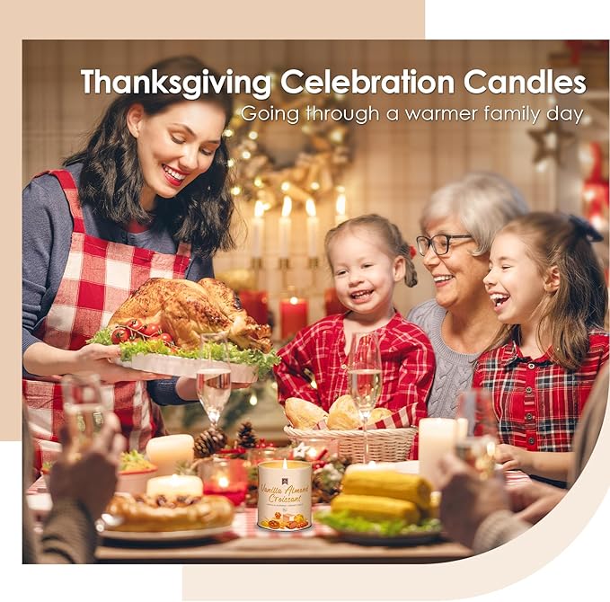 6Pack/54oz Non-Toxic Scented Candle Set, Fall Winter Candles, Decorative Holiday Candles for Women Men, 9oz Apple/Cinnamon/Pumpkin/Vinilla/Cocoa/Maple Soy Christmas Scented Candle for Holiday Gifts