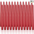 OSHINE 10 Inch Red Taper Candles - 24 Pack Long Taper Candle Dripless Unscented Smokeless & Emergency 7-8 Hours Long Burning Tall Candlesticks Ideal for Dinner Parties, Valentine, Weddings, Kwanzaa