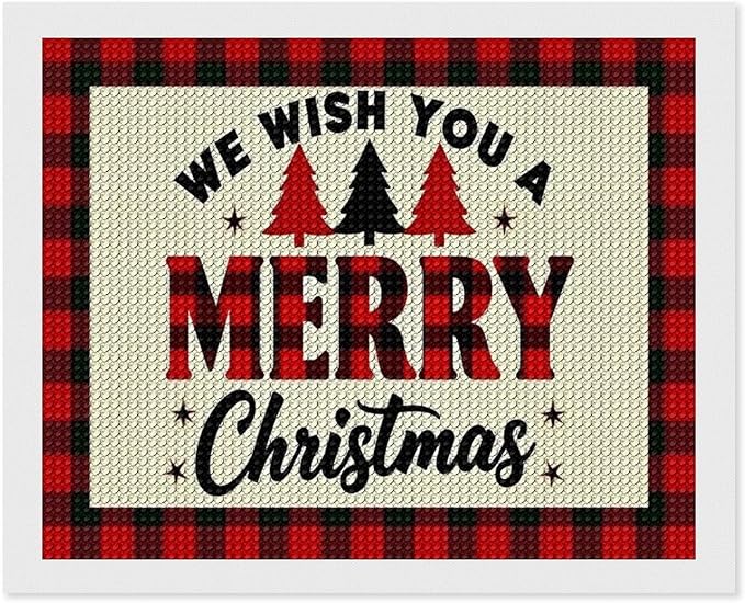 AIVKIEJK Diamond Painting Kits for Adults - Merry Christmas Welcome Painting DIY 5D Full Drill Diamond Dots Paintings with Diamonds Gem Art and Crafts Home Decor 16"x20"