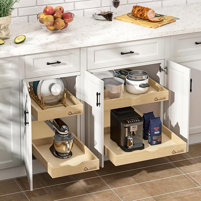WelFurGeer Soft Close Pull Out Drawers for Cabinets, 11" W x 21" D Pull Out Cabinet Drawer with Heavy Duty Slides, Pull Out Cabinet Organizer, Cabinets Roll Out Drawers, Pull-Out Home Organizers