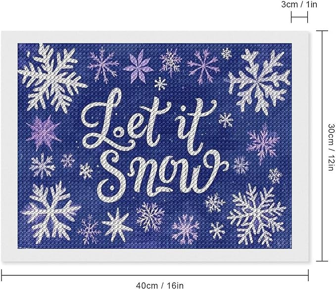 AIVKIEJK Diamond Painting Kits for Adults - Festive Snowflake Christmas Let It Snow Painting DIY 5D Full Drill Diamond Dots Paintings with Diamonds Gem Art and Crafts Home Decor 12"x16"