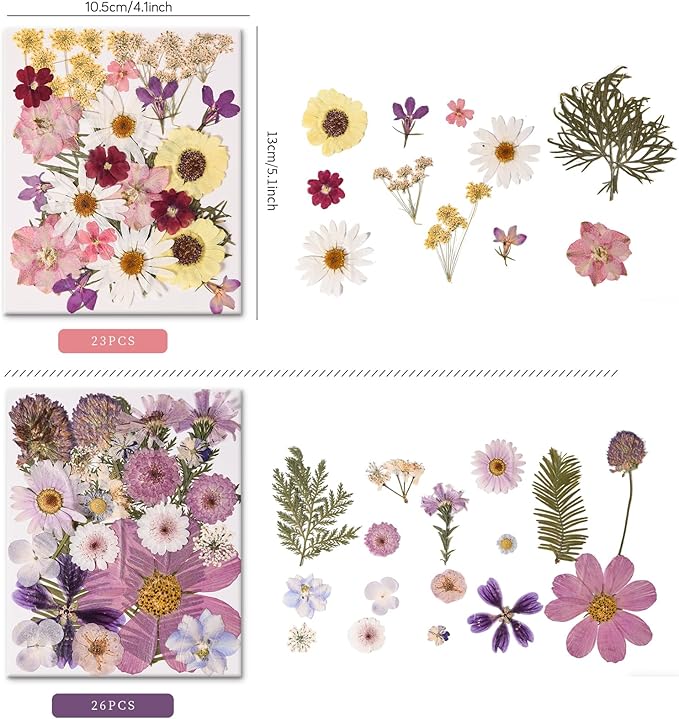 110 PCS Pressed Flowers for Resin molds Real Dried Flower Leaves for Resin Jewelry Making Dry Flowers for Scrapbooking Crafts DIY Soap Candles Making Nails Décor (Colorful-e)
