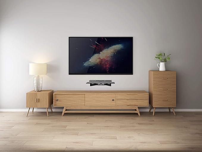 TechOrbits Glass Wall Shelf – Wall Mount Shelf for DVD Multi Media Components – Floating Entertainment Console