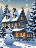 QZOTRXI Christmas Diamond Painting Kits for Adults DIY, 5D Snowman Winter Landscape Diamond Art for Beginners,Round Full Drill Paintings with Diamonds Gem Art for Home Wall Decor 8x10 Inch