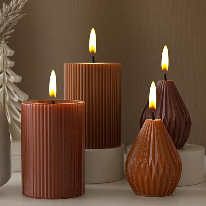 2 Pack Stripe Cylinder Pillar Spiral Candle Resin Mold - Resin Casting Silicone Molds for Home Decor & Candle Making Wave Spiral Mold