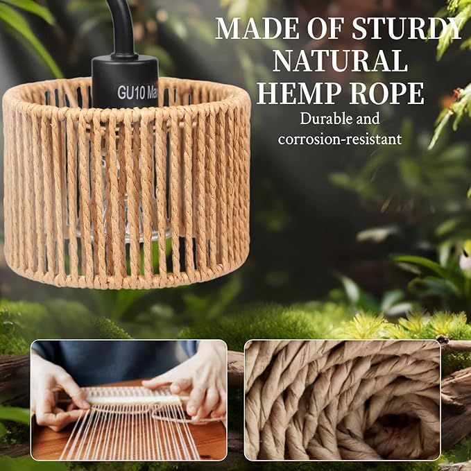 FINCMY Boho Candle Warmer Lamp, Adjustable Height Candle Wax Warmer with Timer, Candle Lamp Warmer for Jar Candles, House Warming Gifts Brithday Gifts for Women Bedroom Home Decor (Rattan)