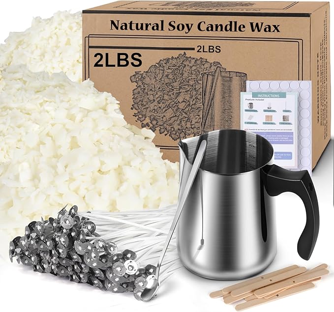 Haccah Complete Candle Making Kit with Wax Melter,Candle Making Supplies,DIY Arts&Crafts Kits Gift for Kids,Beginners,Adults,Including Soy Wax, Electronic Stove,Wicks,Rich Scents,Centering Devices,Et