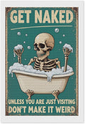 KIVJMSIDJA 5D Diamond Painting Kit for Skull —Get Naked Unless You are Just Visiting Adults Full Drill Round Rhinestone Art Craft DIY Home Wall Decor 8"x12"