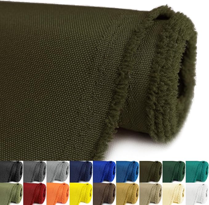 Waterproof Canvas Fabric by The Yard 58inch 600D Upholstery Material Polyester Fabric Outdoor Water Resistant Fabric for Sewing Chair Patio Cushion Purse Bag Interior, Pre Cut 3 Yard Army Green