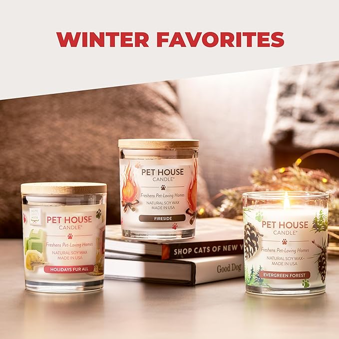 Pet House Scented Candle Plant Based Pet Odor Candle Clean Burning, Long Lasting for Home, Holidays Fur All