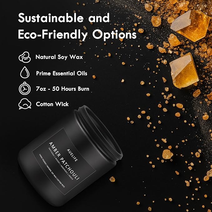 Candle Gift Set for Men – 4 Pack Soy Candles with Cedar Oakmoss, Pine & Clove, Amber Patchouli, Sandalwood – Masculine Scented Candles for Home, Valentine's Day Gift for Him