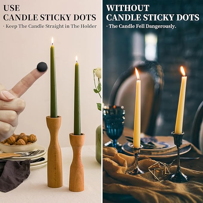 Candle Sticky Dots - Black Wax Candle Adhesive Dots - Unscented Cire Adhesive for Secure Candle Placement - Easy Clean for DIY Projects - Pack of 48