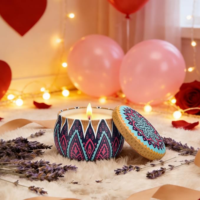 Candle Gift Set Bundle for Women, 2 Sets of 4 Scented Candles (8 Total), 8% Essential Oils, 240H Long Burning Aromatherapy Candles for Home