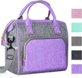 IDEATECH Insulated Lunch Bag Women, Stylish Adult Lunch Box for Working Mom, Leakproof Large Cooler Tote with Adjustable Strap & Pockets for Office Picnic Travel (Purple)