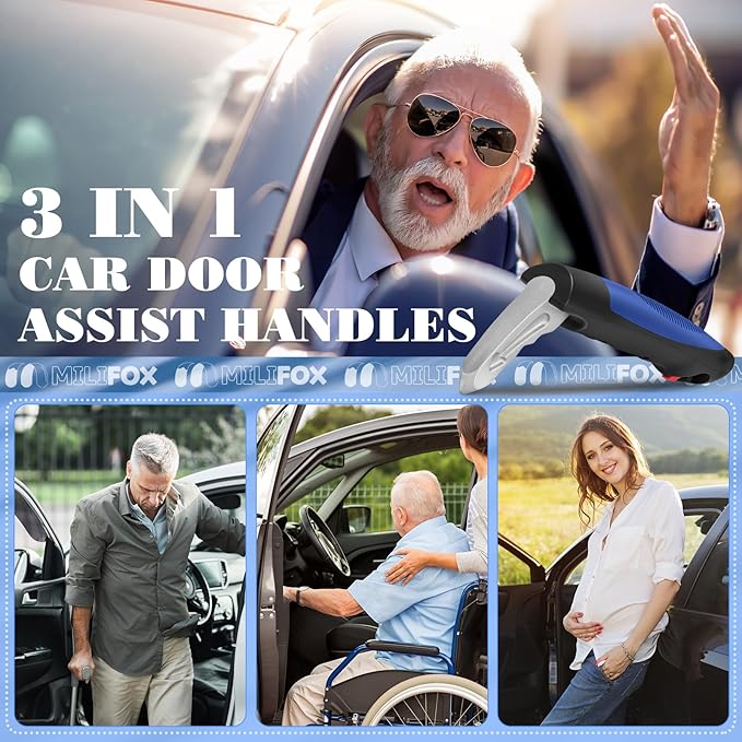 Car Door Handle for Elderly Car Handle Assist Support, 3 in 1 Portable Auto Grab Handles for Handicap Seniors