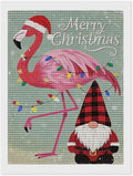 AIVKIEJK Diamond Painting Kits for Adults - Festive Flamingo Christmas Santa Hat Painting DIY 5D Full Drill Diamond Dots Paintings with Diamonds Gem Art and Crafts Home Decor 12"x16"