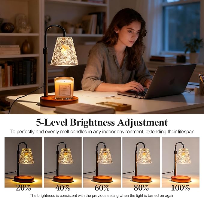 Candle Warmer Lamp with Timer, Birthday Gifts for Women Mom, House Warming Gifts New Home, Wax Melt Warmer for Scented Jar