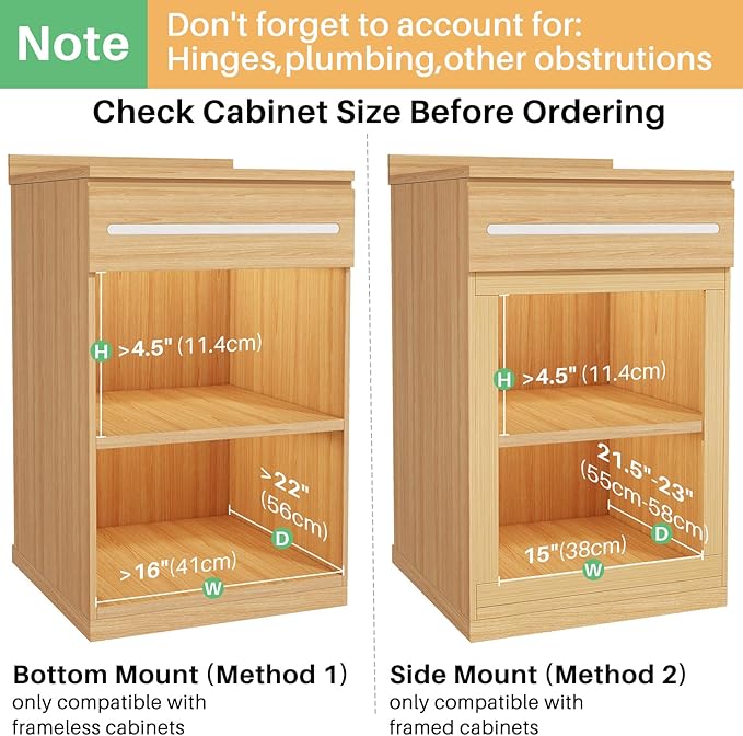 2Pack Pull Out Cabinet Organizer, Soft Close Wooden Slide Out Drawers for Pots, Full-extension Roll Out Shelves for Kitchen Cabinets, Pantry Organization, Bottom and Side Mount( 15"W X 21"D x 3.4''H)