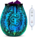 Leyoue 3D Glass Fireworks Electric Wax Melt Warmer with PTC Heating Plate 7 Colors LED Changing Light Wax Burner Melter Fragrance Warmer for Home (Snake)