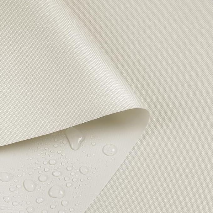Waterproof Marine Canvas Fabric by The Yard 58" W 600D PVC Backing Water-Resistant Polyester Fabric Upholstery Material for Outdoor Indoor Marine Awning Tent Boat Furniture Cover DIY, 3 Yards Beige