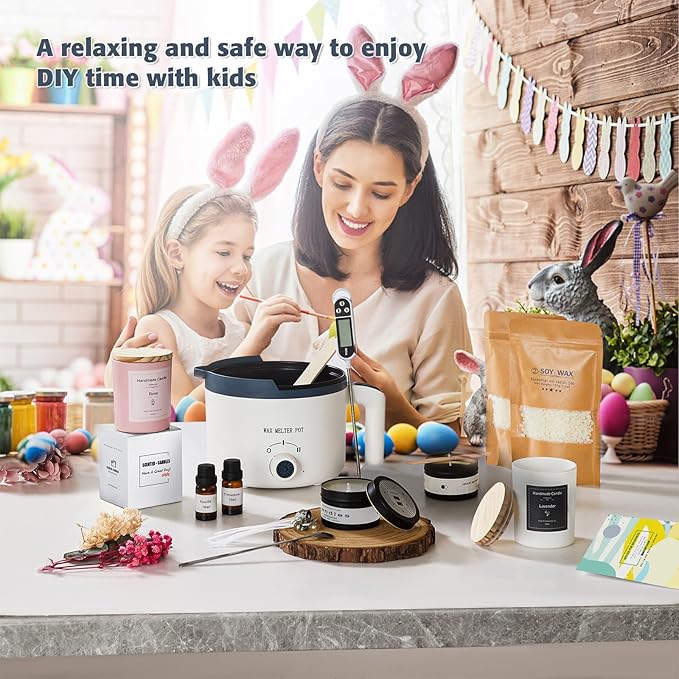 Ksedcon Candle Melting Pot, Electric Wax Melter for Candle Making with Pouring Spout, Non-Stick Small Candle Making Pouring Pot