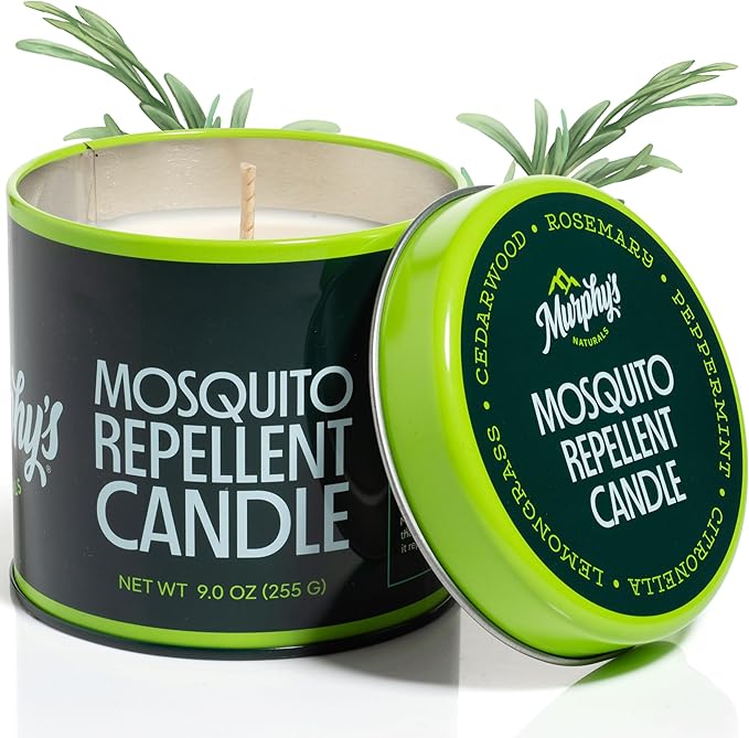 Murphy's Naturals Mosquito Bug Repellent Candle for Outdoor Patio, Citronella & Essential Oils, Soy/Beeswax Blend, 30-Hour Burn Time, 9 oz, 1-Pack
