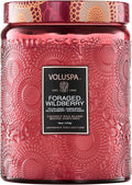 Voluspa Foraged Wildberry Large Jar Candle, 18 oz, Coconut Wax Blend, Berry Scented Candle for Home, 100 Hour Burn Time, Handcrafted in The USA