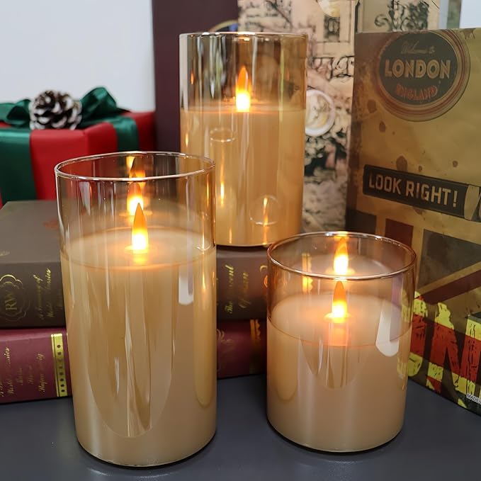 Rechargeable Flameless Candles Type-c Rechargeable Battery Candle with Remote Control and Timer Function Real Wax Warm Color Moving Flame for Halloween Christmas Festival Wedding Home Party 200 Hours