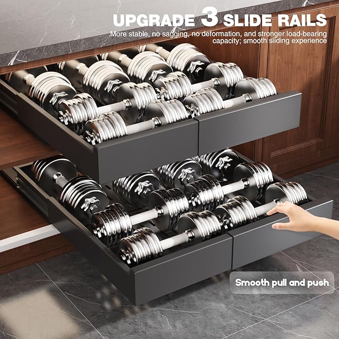 2 Pack Pull Out Cabinet Organizer Expandable Width(13"-21") and Depth(17"-24"),Slide Out Drawers with Raising Pad for Framed Cabinets,No Drill Roll Out Shelves for Kitchen,Bathroom,Black