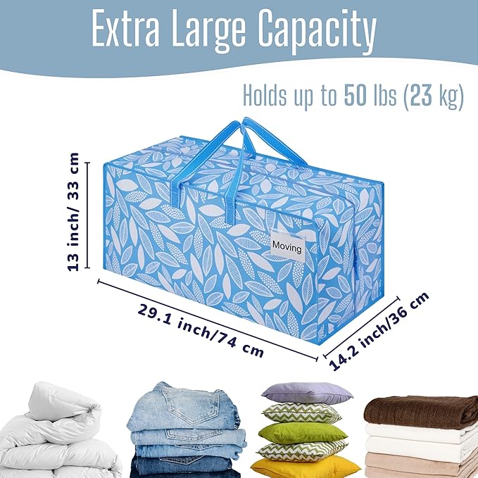 VENO 2 Pack Heavy Duty Moving Bags with Backpack Straps, Zippers & Handles, Extra Large Packing Bags for College Dorm Essentials, Moving Supplies Alternative to Cardboard Moving Boxes