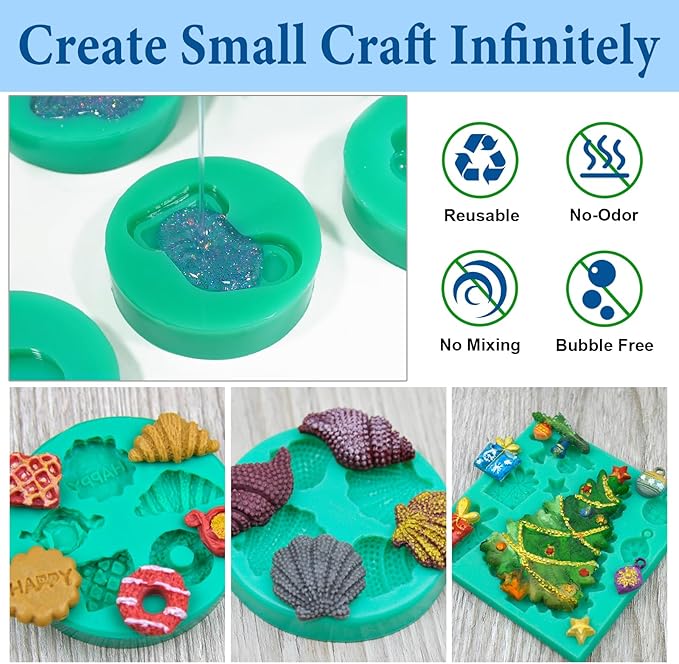 JDiction Remeltable Silicone Mold Making Kit, 35X Reusable Silicone for Mold Making, No Mix, Non-Toxic, Odorless Silicone Rubber for Resin, Epoxy, Picky Pad, Plaster, Soap, Candle, Small Crafts-16oz