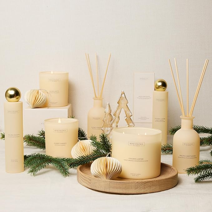Patchouli & Ebony – Benevolence LA Scented Candle | 8oz, 45-Hour Burn | Natural Soy Wax, Cotton Wick | Warm & Grounding Home Fragrance | Malibu Sands Collection – Gift for Women & Men