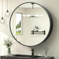 TokeShimi 30x30 Black Medicine Cabinet for Bathroom, Round Medicine Cabinet with Mirror Shatterproof, Removable Shelf, Surface Mount Only