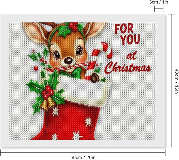 AIVKIEJK Diamond Painting Kits for Adults - Deer Sugar Bell Holiday Christmas Painting DIY 5D Full Drill Diamond Dots Paintings with Diamonds Gem Art and Crafts Home Decor 16"x20"