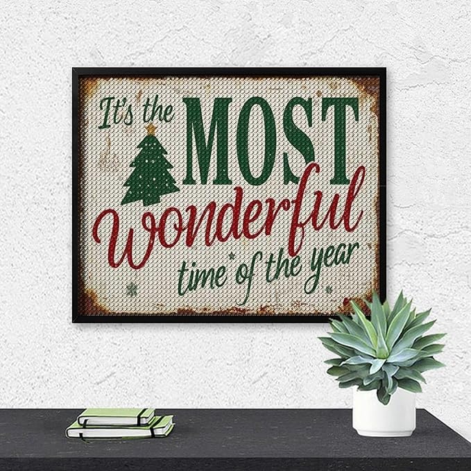 Diamond Painting Kits for Adults - Humorous Quote & Christmas Tree Most Wonderful Time of The Year Painting DIY 5D Full Drill Diamond Dots Paintings with Diamonds Gem Art And Crafts Home Decor 16"x20"