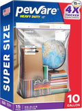 10 Gallon Heavy Duty Large Storage Bags with Handle – 20" x 26" Resealable Zipper Top, Oversized Storage Solution for Clothes, Food, Pillow, Bedding, Household, BPA-Free, Pack of 15, 6 Mil Thick