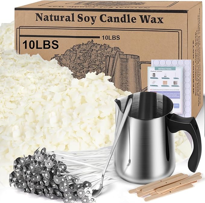Haccah Complete Candle Making Kit with Wax Melter,Candle Making Supplies,DIY Arts&Crafts Kits Gift for Kids,Beginners,Adults,Including Soy Wax, Electronic Stove,Wicks,Rich Scents, Etc.