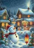 MOGTAA Christmas Diamond Art Kits for Adults, 5D Full Drill Snowman Diamond Painting Kits for Adults Beginner, DIY Landscape Round Diamond Dots for Adults, Gem Art for Home Wall Decor 12 X 16 Inch