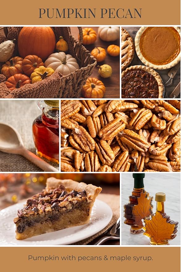 ECO CANDLE CO. Recycled Candle, Pumpkin Pecan, 18 oz. Double Wick - Scents of Pumpkin, Pecans, & Maple Syrup - 100% Soy Wax, No Lead, Kraft Paper Label & Lid, Hand Poured, Midwest Grown Soybeans