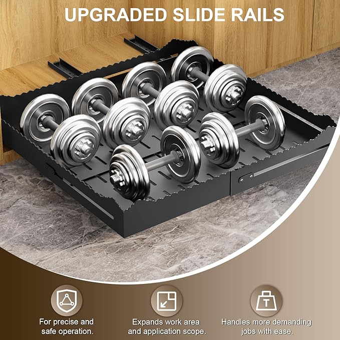 Pull Out Drawers for Cabinets, Expandable Pull Out Cabinet Organizer 11-18" Width,13-24" Depth, Roll out Shelves for Cabinets Without Lip, No Drill Adjustable Slide out Drawers for Kitchen & Pantry
