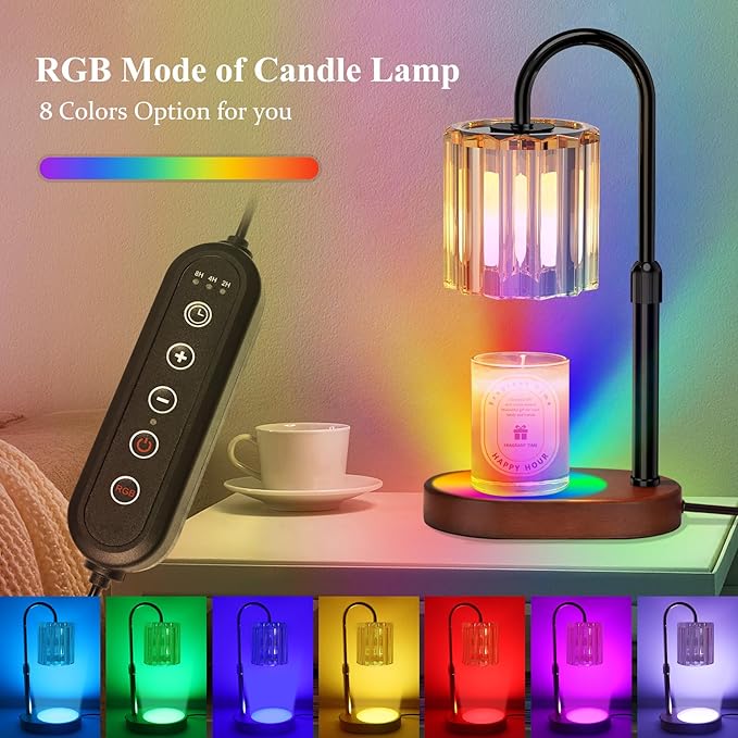 Lukasa Candle Warmer Lamp with Timer, with LED Color Lights, Dimmable, Adjustable Height, House Warming Gifts New Home Decor, Gifts for Women Mom for Birthday Mothers Day Thanksgiving Day Christmas