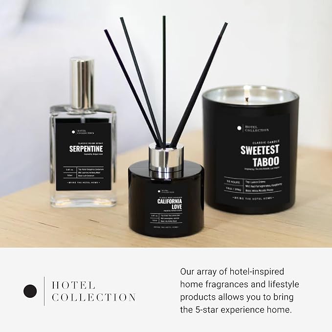 Sweetest Taboo Deluxe Scented Candle, Luxury Hotel Inspired Big Candle with Hints of Decadent Citrus, Juicy Berries, and Floral Peony, Long Lasting 300 Hour Burn Time, 55oz Black